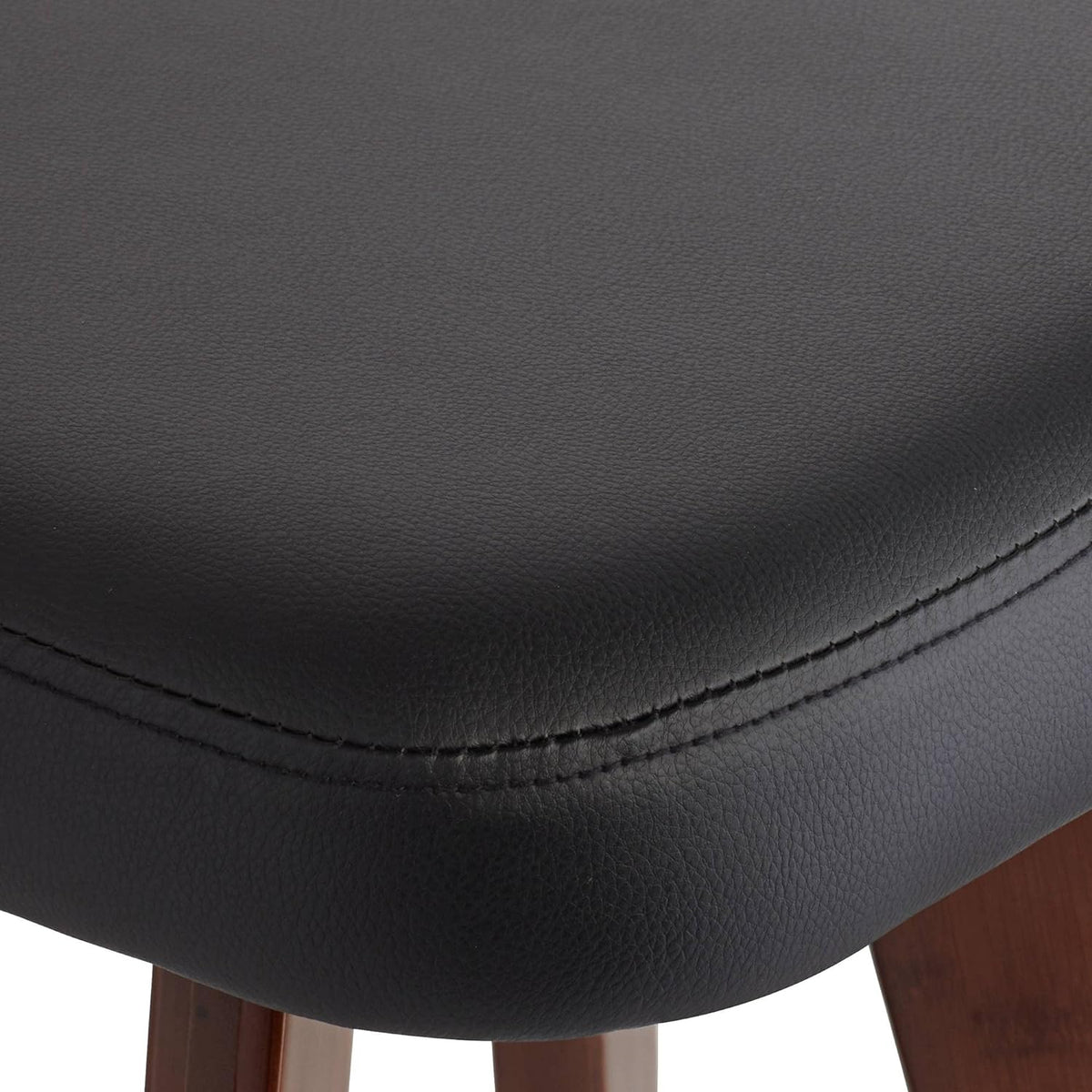 Dark Walnut Wood Swivel Stool with Backrest Footrest R269654