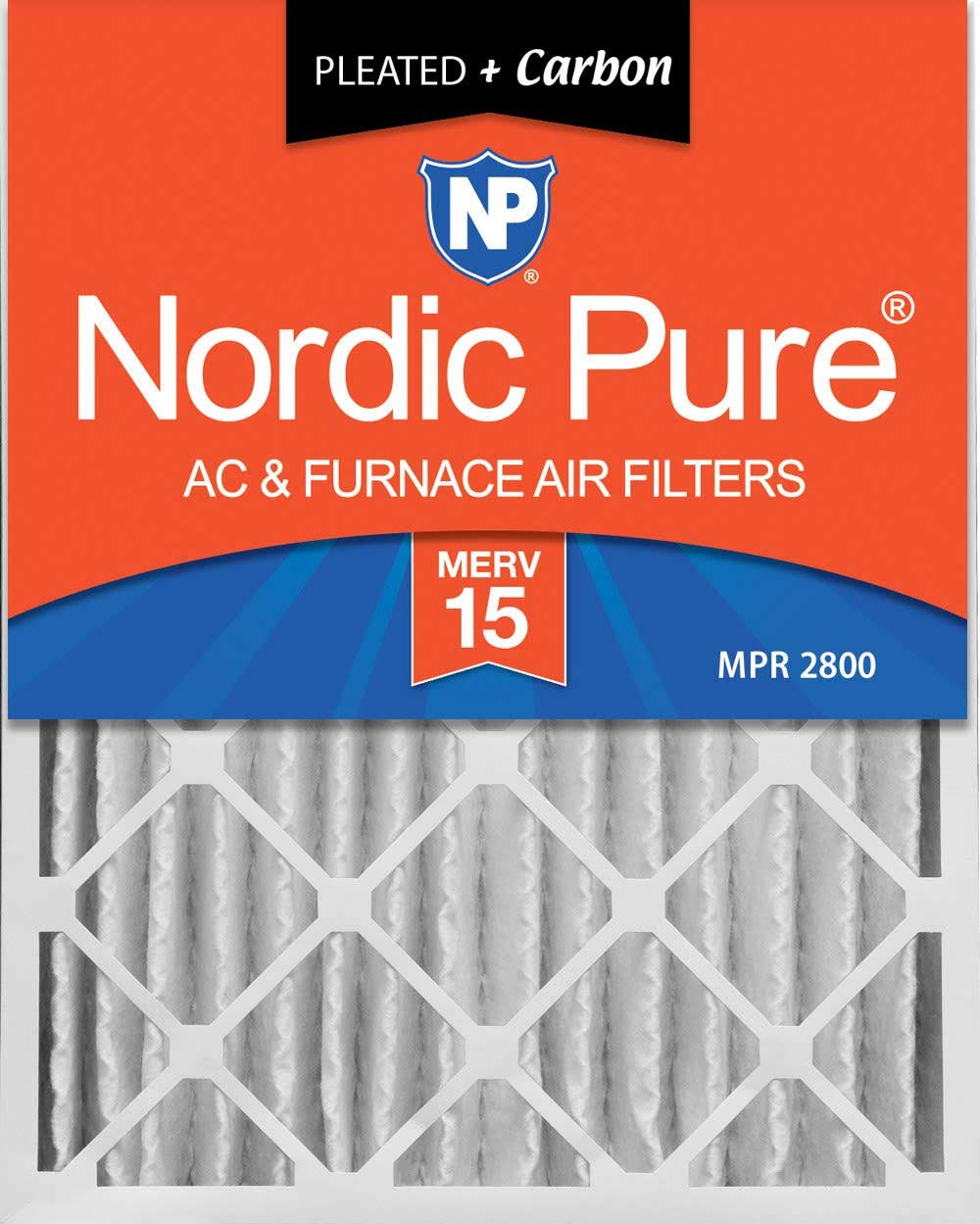 20x25x4 MERV 15 Pleated Carbon AC Furnace Air Filters 2 Pack P6970