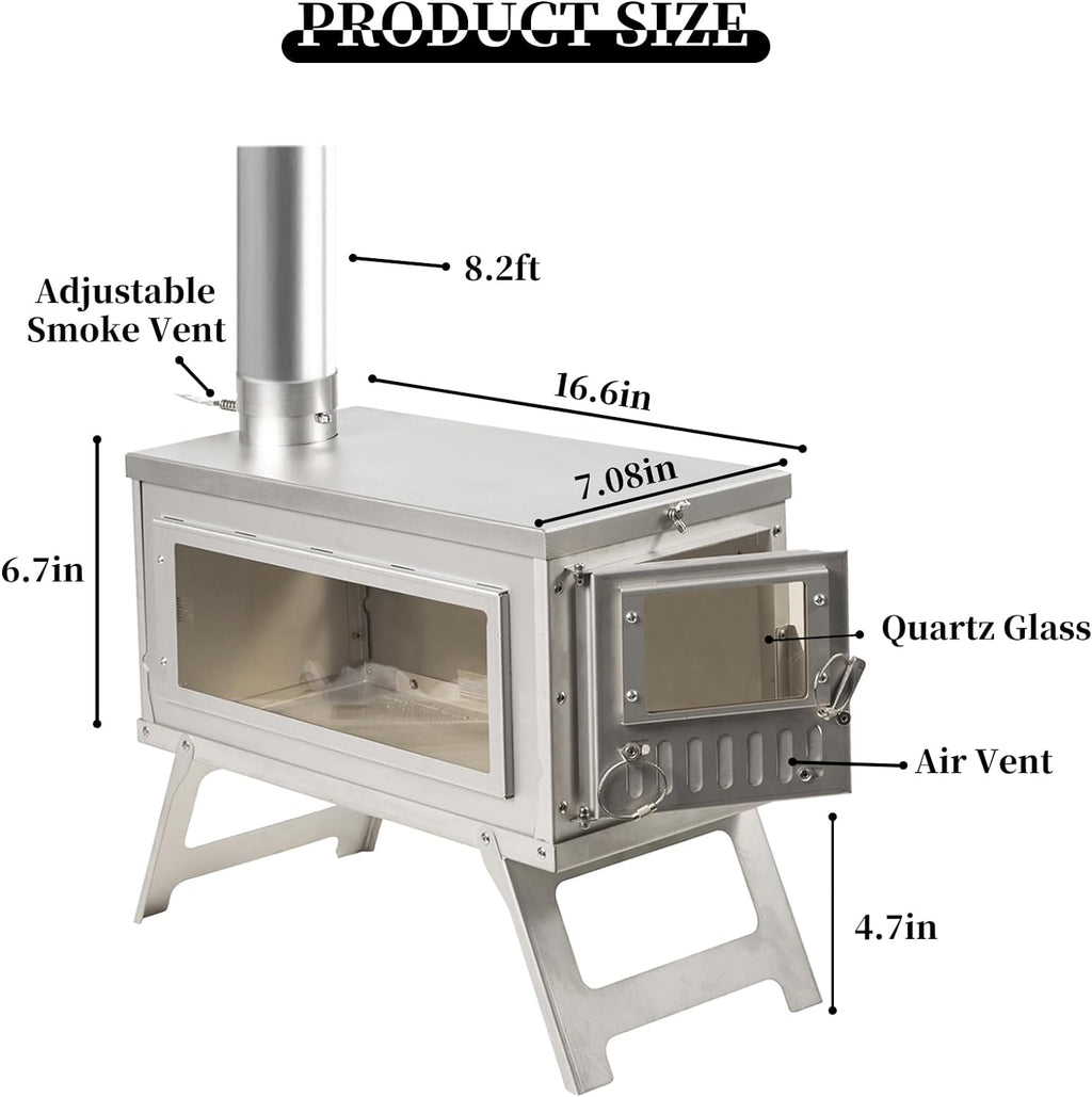 Stainless Steel Folding Wood Stove with Folding Pipe V6434