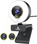 1080P 60FPS Webcam with Light, AutoFocus, Privacy Cover, USB Web Camera, Dual Stereo Microphone I2083