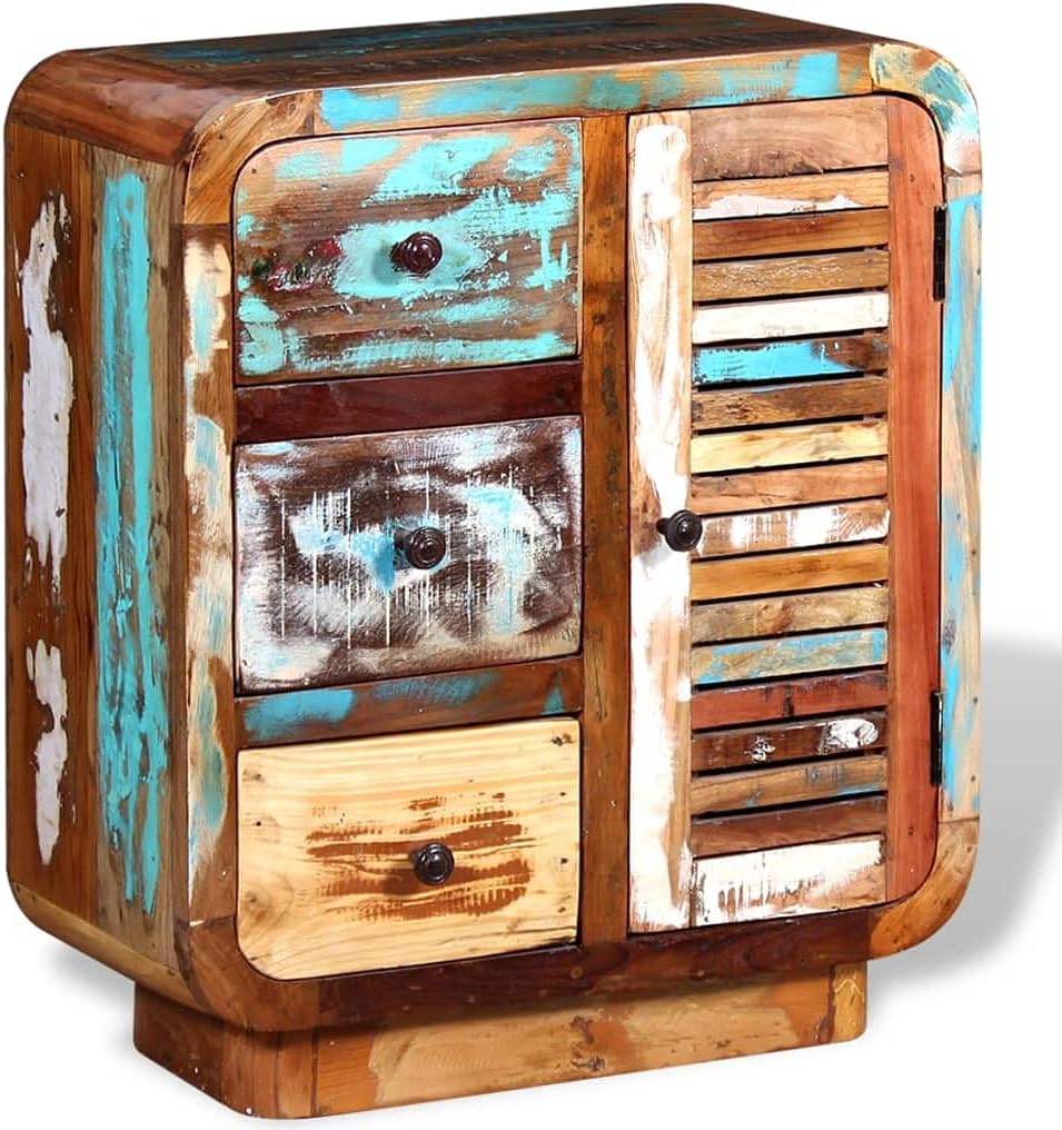 Solid Reclaimed Wood Sideboard with Door and 3 Drawers D351707