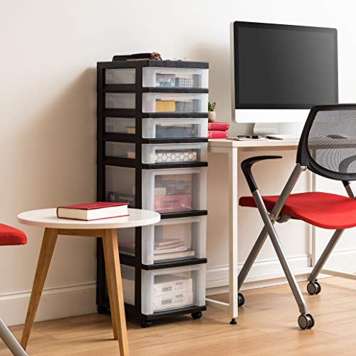 Black 10-Drawer Plastic Rolling Cart J162
