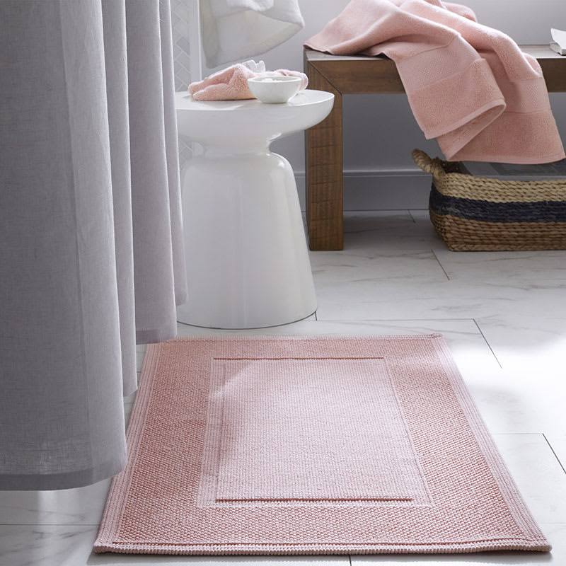 Soft Pink Cotton Bath Mat Y6450