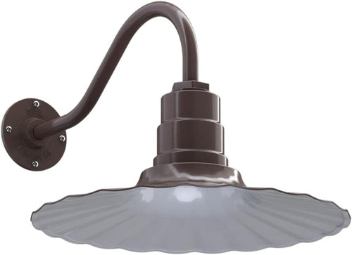 16 inch Radial Wave 23 inch Gooseneck Galvanized Barn Light D851140