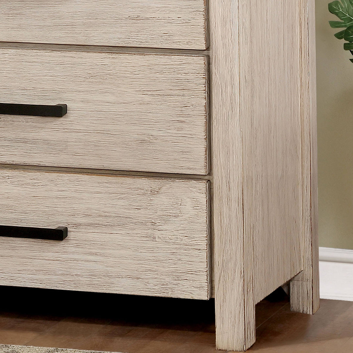 Dark Grey Wire-Brushed 3-Drawer Media Chest C2884