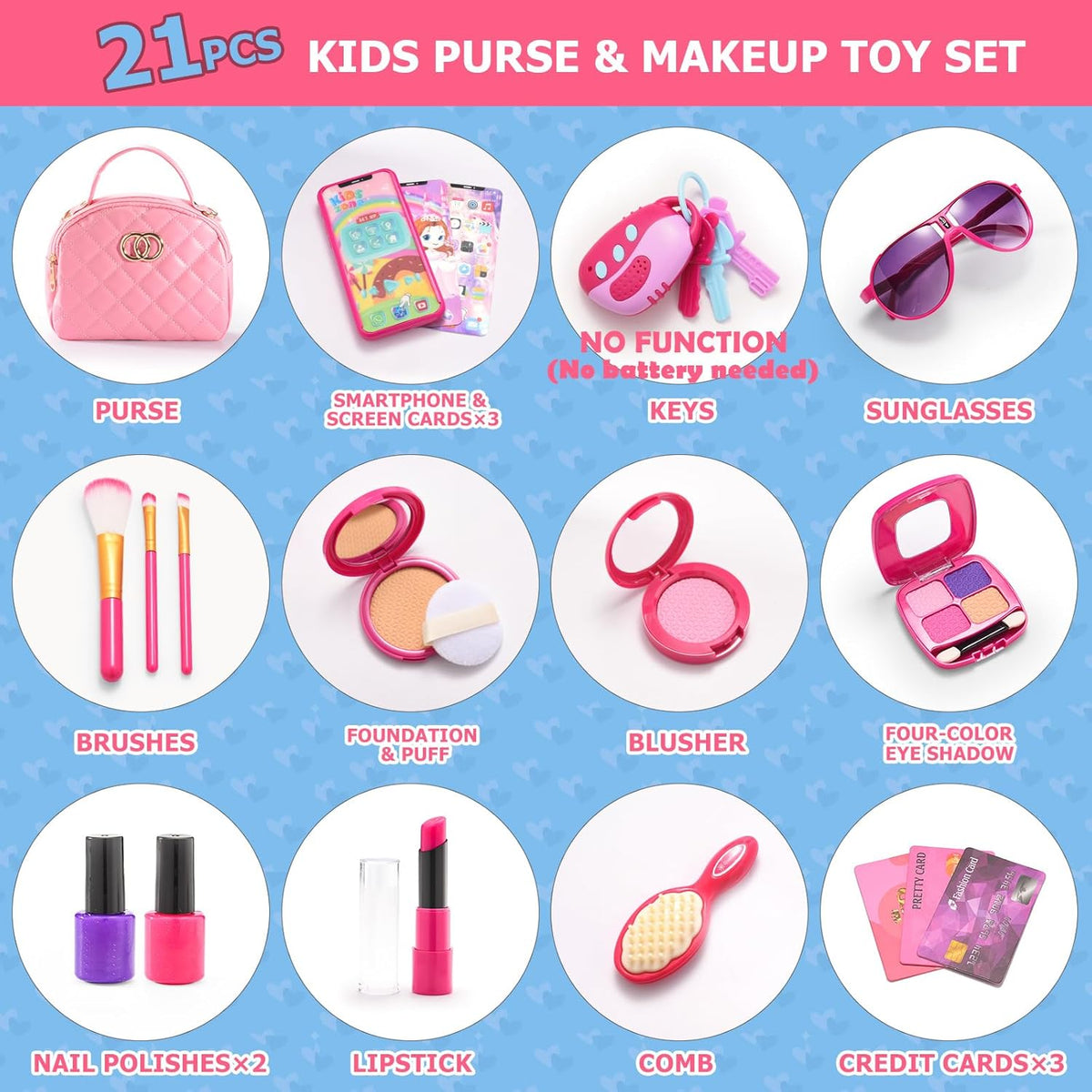 Pink Toddler Purse with Makeup Kits W100