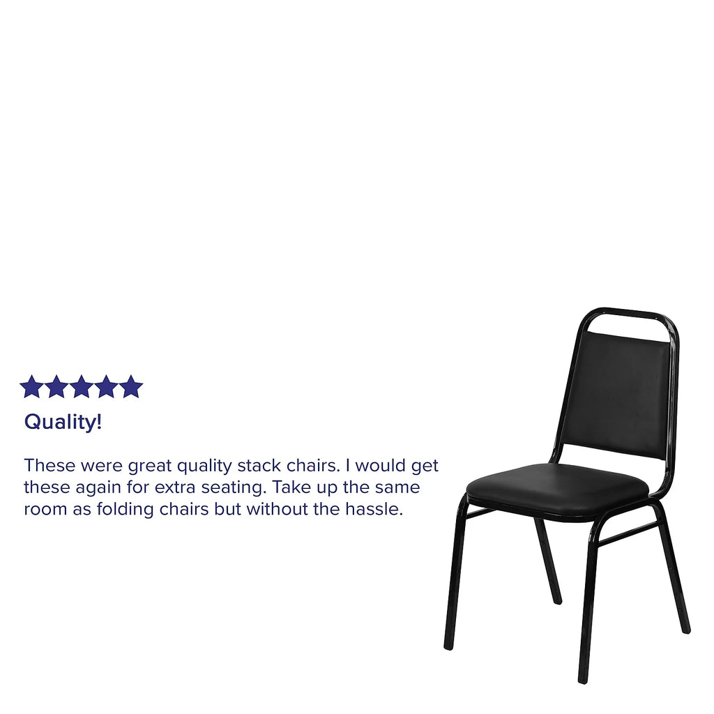 4 Pack Black Vinyl Stacking Banquet Chair Y9133