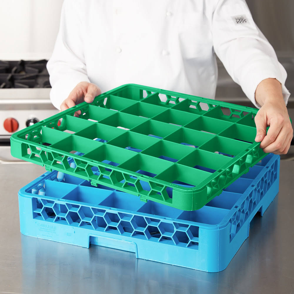 Green Color-Coded Glass Rack with 1 Extender Q37251