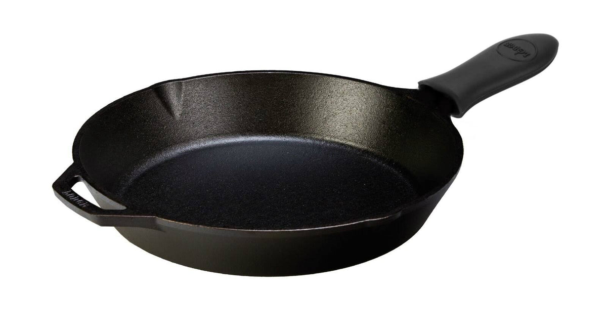 12 Inch Seasoned Cast Iron Skillet with Hot Handle Holder V462545