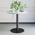 Small Mid-Century Modern Kitchen or Dining Table with Faux Carrara Marble Top X3433