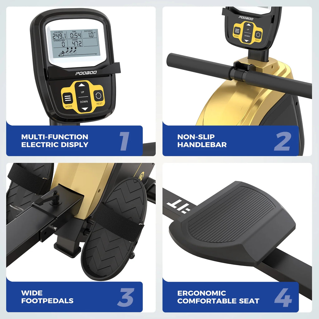 Rowing Machine with Digital Monitor and Electromagnetic Resistance Z3831