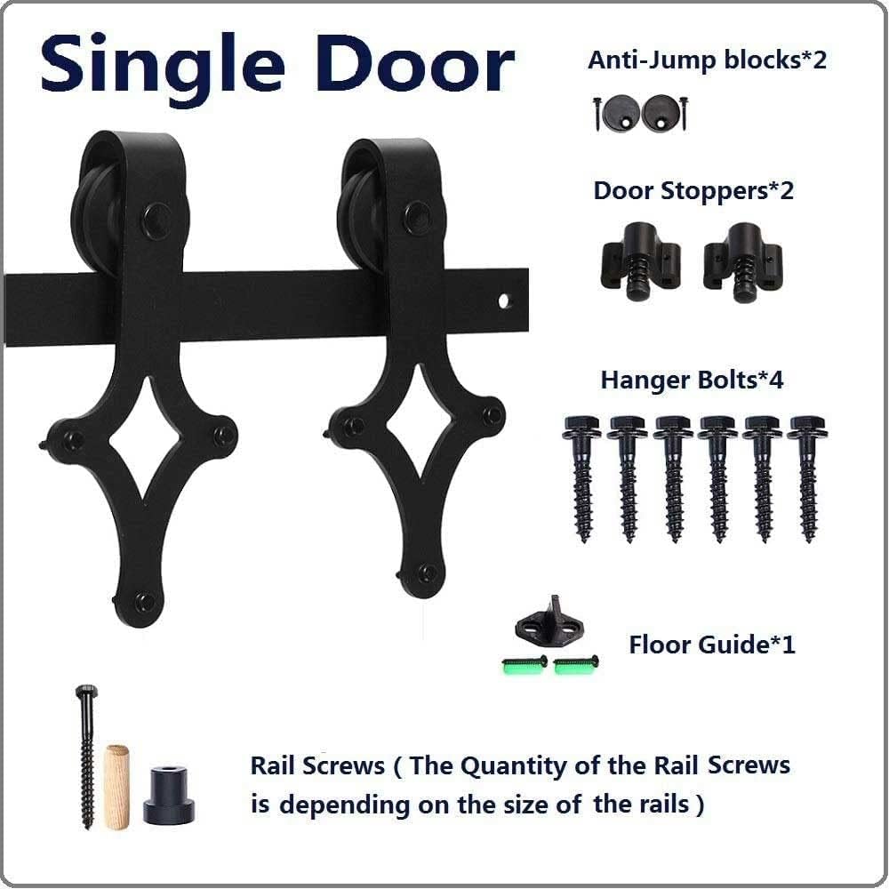 14FT Black Sliding Barn Door Hardware Kit N2194