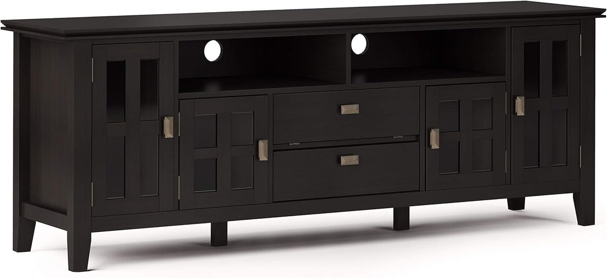72 inch Solid Wood TV Media Stand with Glass Doors G992479