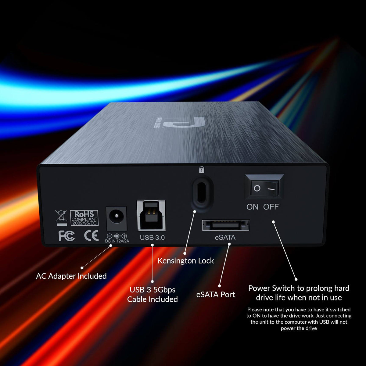 10TB Aluminum External Hard Drive Y412