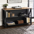 Black Solid Wood Storage Console Table E89862
