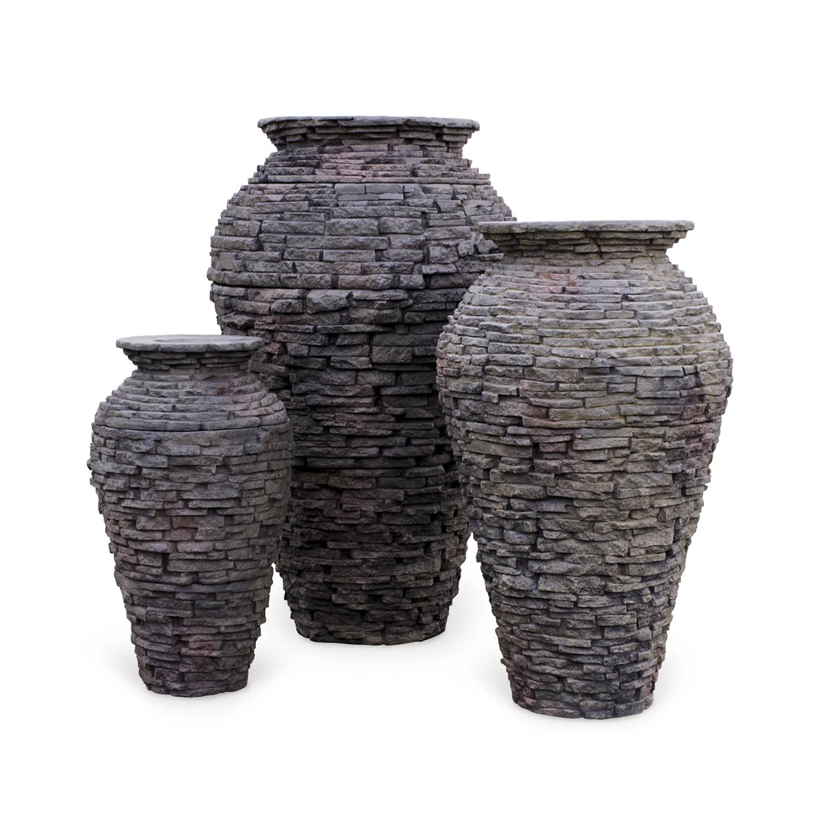 Large Stacked Slate Urn W731