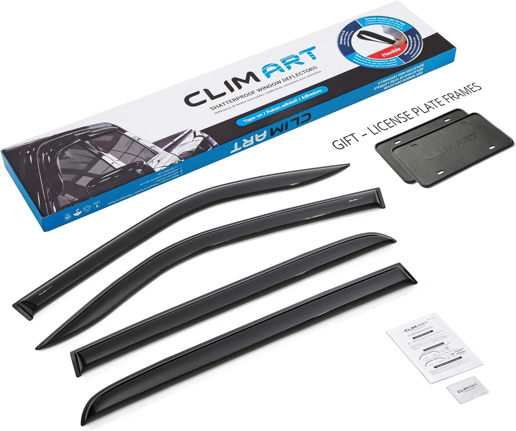4 pcs Dark Smoke Tape-on Window Deflectors S52857