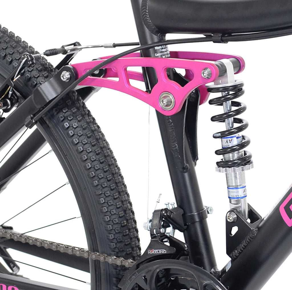 26 in. Black and Pink Mountain Bike S112