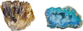 Natural Raw Amber Calcite Crystal Cluster Geode Stone & Blue Quartz Geode Stone H6884
