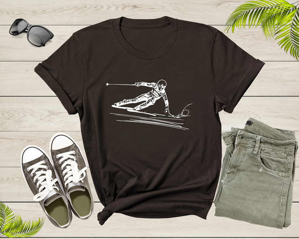Ski Downhill Slalom Skier T-Shirt M508