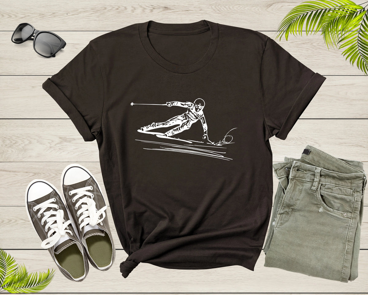Ski Downhill Slalom Skier T-Shirt M508