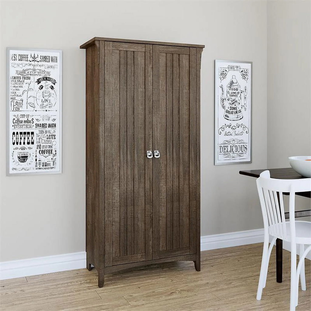 Ash Brown Engineered Wood Kitchen Pantry Cabinet with Doors W6153