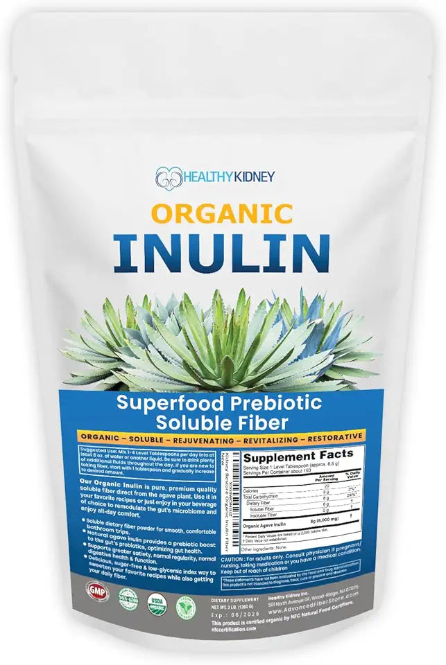 Organic Inulin Powder 48oz Prebiotic Soluble Fiber Supplement V138699