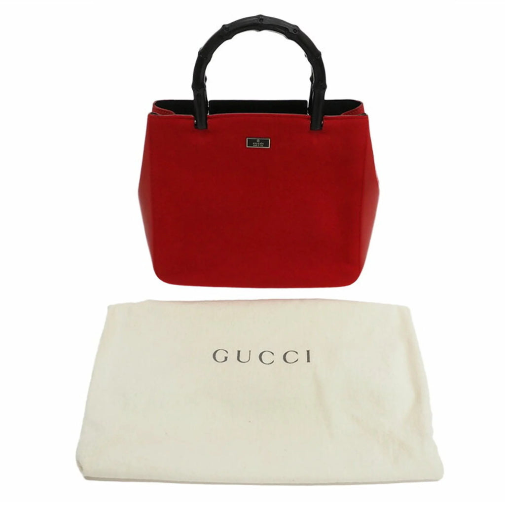 Pre-Owned Red Bamboo Handbag G7361