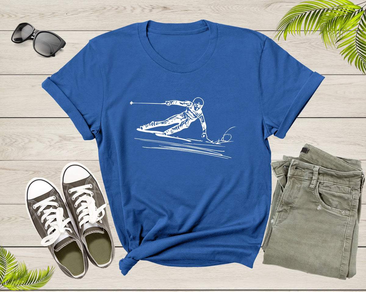 Ski Downhill Slalom Skier T-Shirt M508