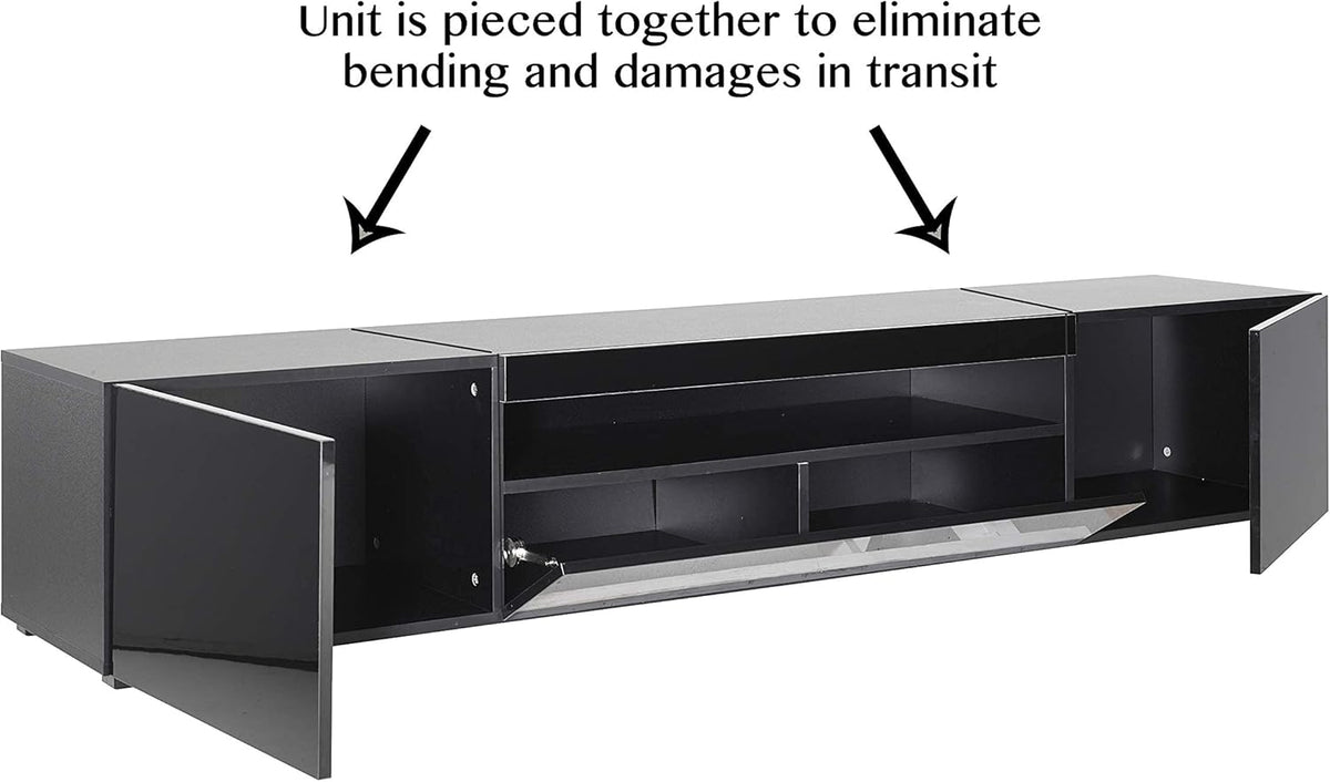 Modern Black Modular TV Cabinet with LED Lights S51793