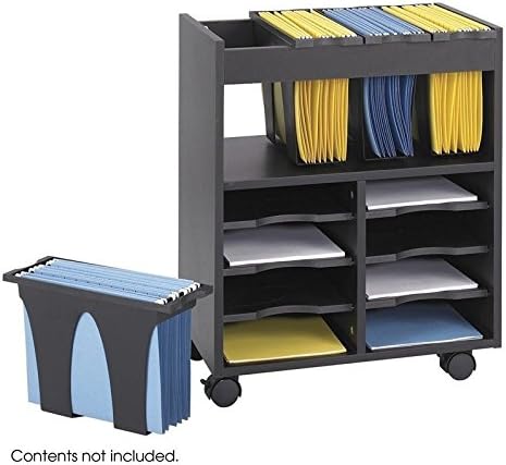 Black 8 Compartment Mobile File Cart K843738