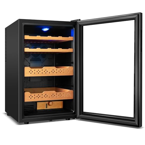 35L Electric Cigar Humidor Cabinet, 260 Counts, Spanish Cedar Wood M724045