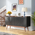 Black 55" Wood Sideboard Cabinet with Doors J88499