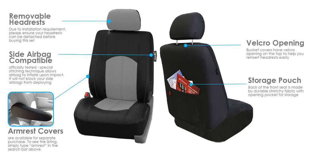 Perforated Leatherette Full Set Car Seat Covers K2867
