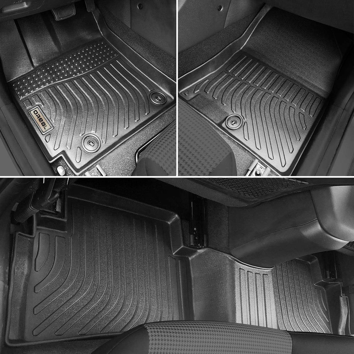Black Floor Mats Liners Front and Rear Carpet F68015