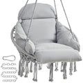 Cream White Hanging Hammock Chair with Cushion W2507