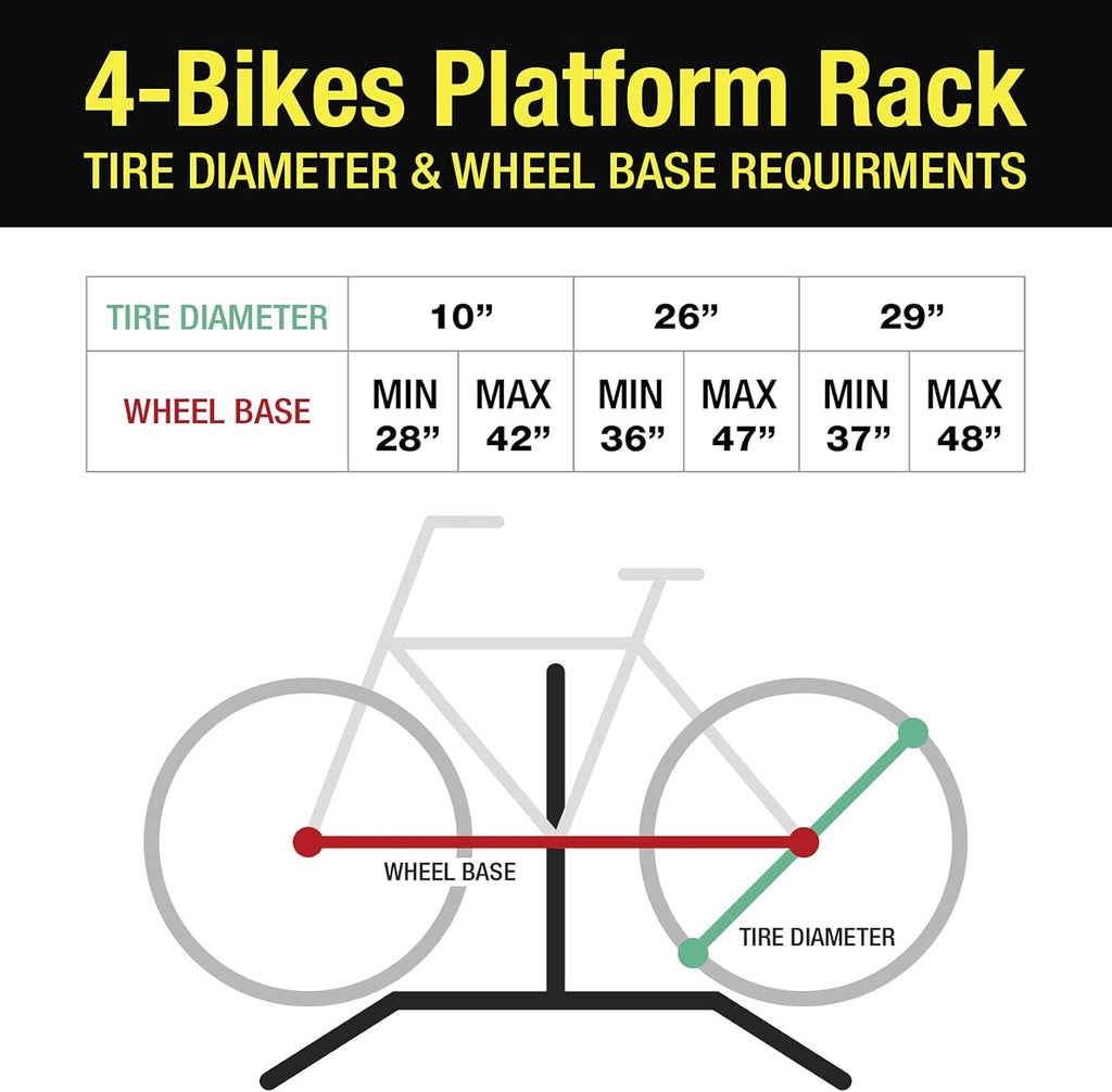 4-Bike Hitch Mounted Bicycle Carrier Rack H737