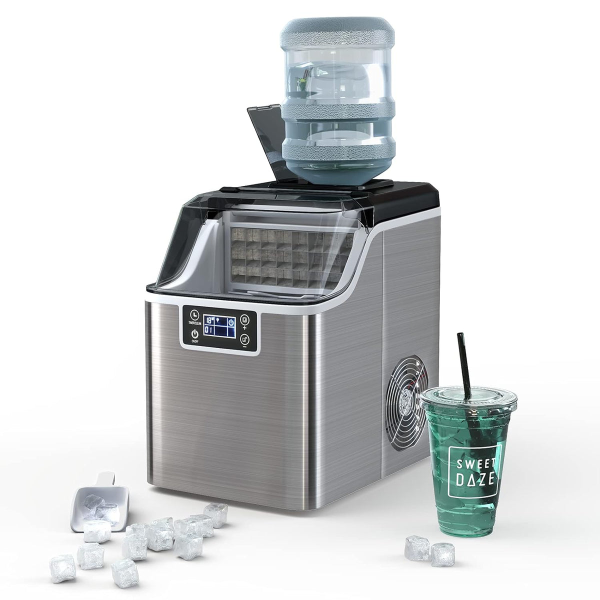 40LBS/24H Portable Compact Ice Machine with Auto Self-Cleaning Function N714199