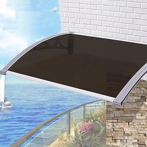 Brown Polycarbonate Front Door Canopy Awning (47"x43") Z9030