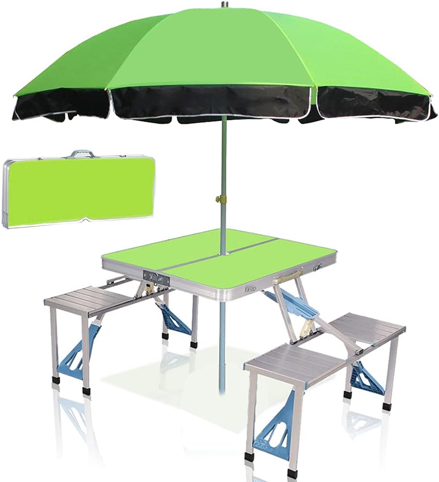 Portable Folding Picnic Table with Seats and Umbrella Hole V847019