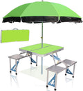 Portable Folding Picnic Table with Seats and Umbrella Hole V847019