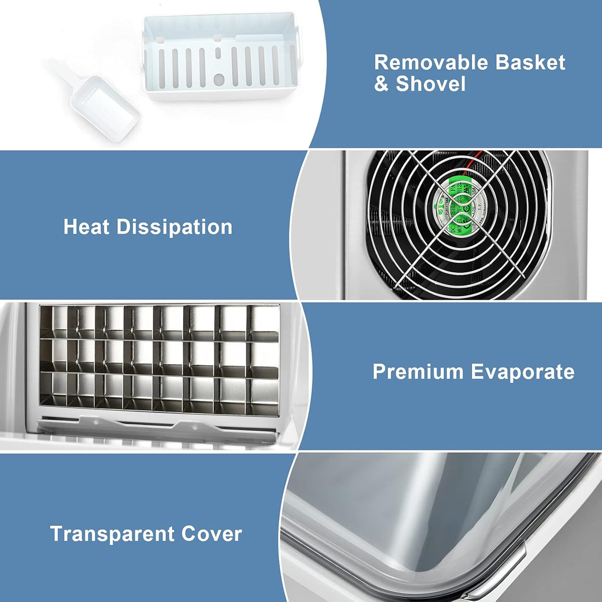 40LBS/24H Portable Compact Ice Machine with Auto Self-Cleaning Function N714199