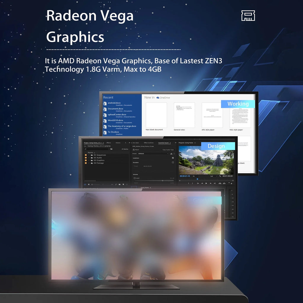 Mini PC, Windows 11 Desktop Computer, 8GB RAM 256GB SSD, AMD Ryzen 5600H Processor D181