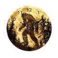 Golden Moon Wall Clock Silent Non-Ticking Round Wooden Clock Battery Operated 40*40cm W678