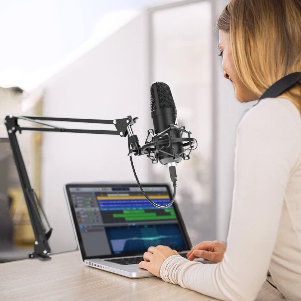 USB Microphone Condenser Cardioid Metal Mic Kit E5773
