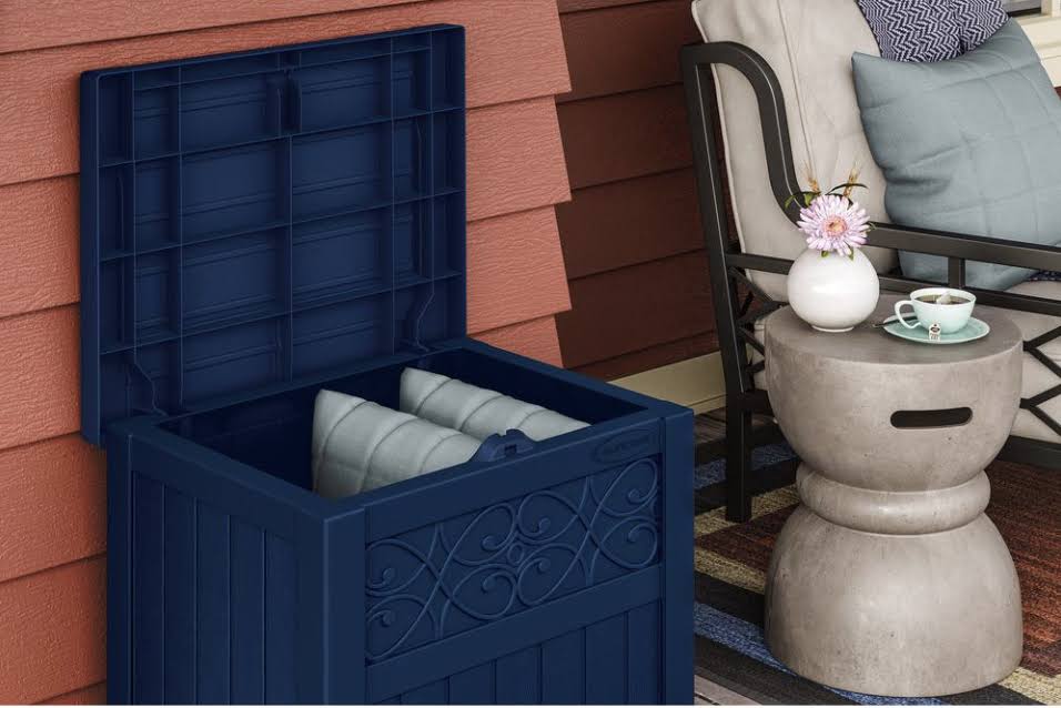 Navy Blue 22 gal. Resin Deck Box L943368