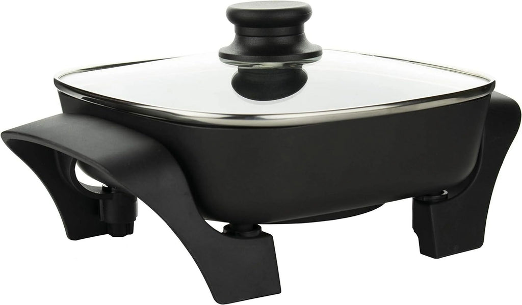 8-Inch Nonstick Electric Skillet With Glass Lid, Black P6192