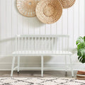 White Spindle Back Dining Bench G3871