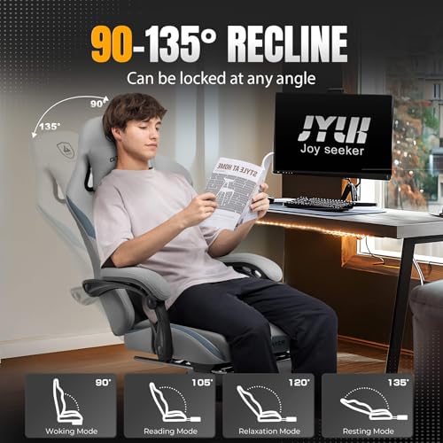 Coal-Black Gaming Chair with Foot Rest K713