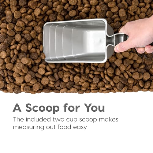 30 lbs & 11 lbs Combo Airtight Dog Food Storage Container, Stackable Treat Box, 2-Cup Scoop, Wheels, Seafoam Blue A864973